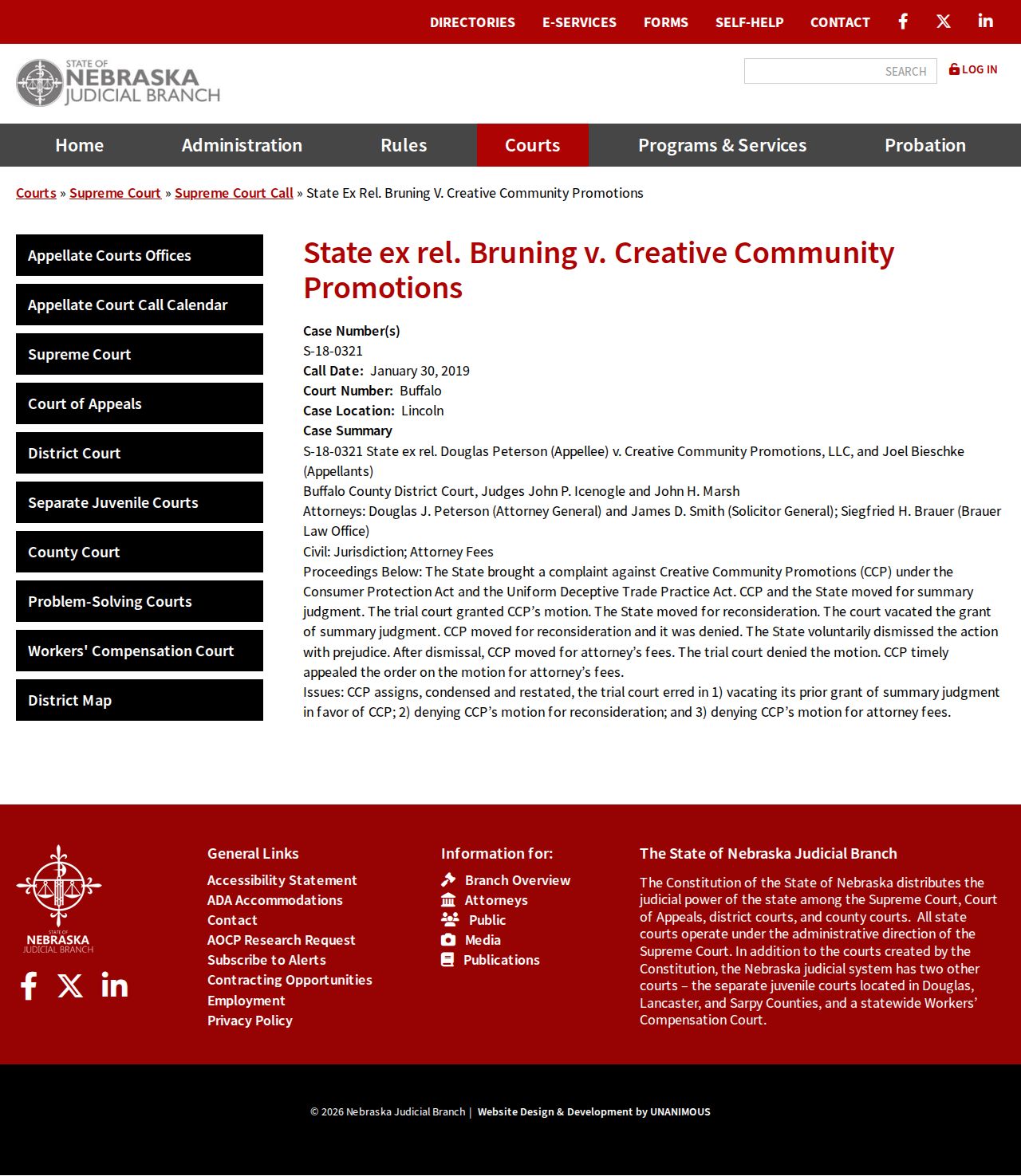 Thayer County case search public court field example