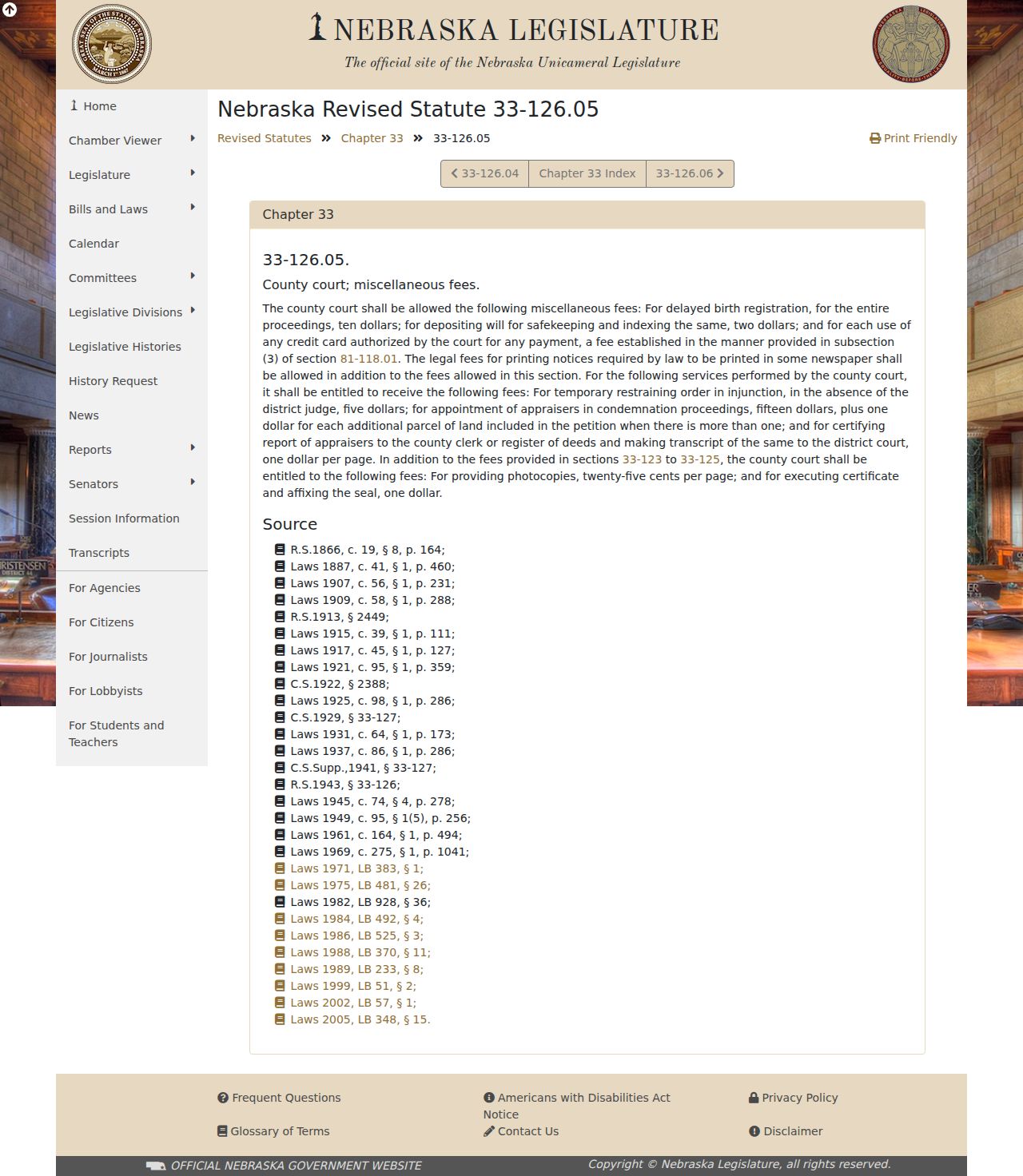 Thayer civil docket county court copy fee statute