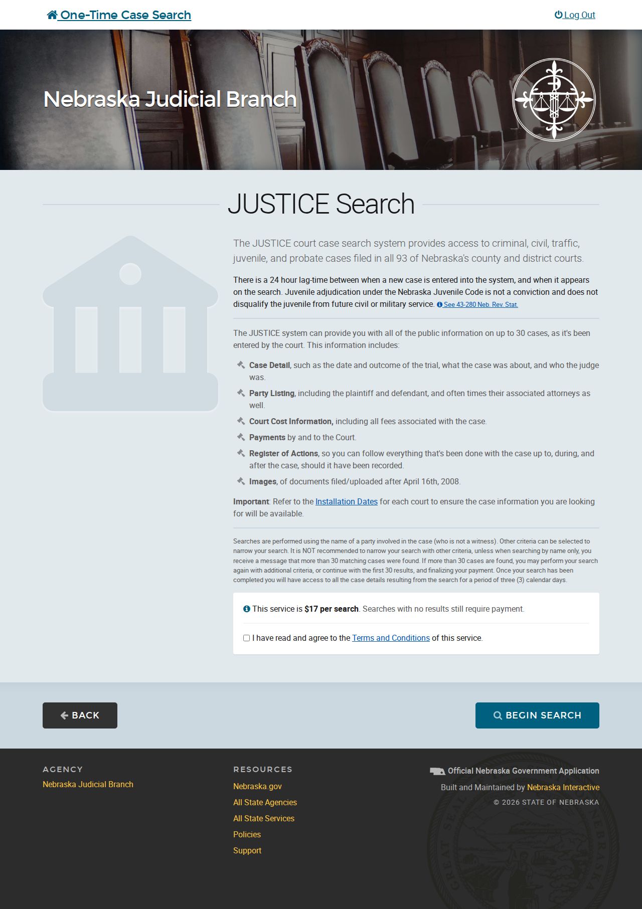 Thayer criminal docket JUSTICE trial court search