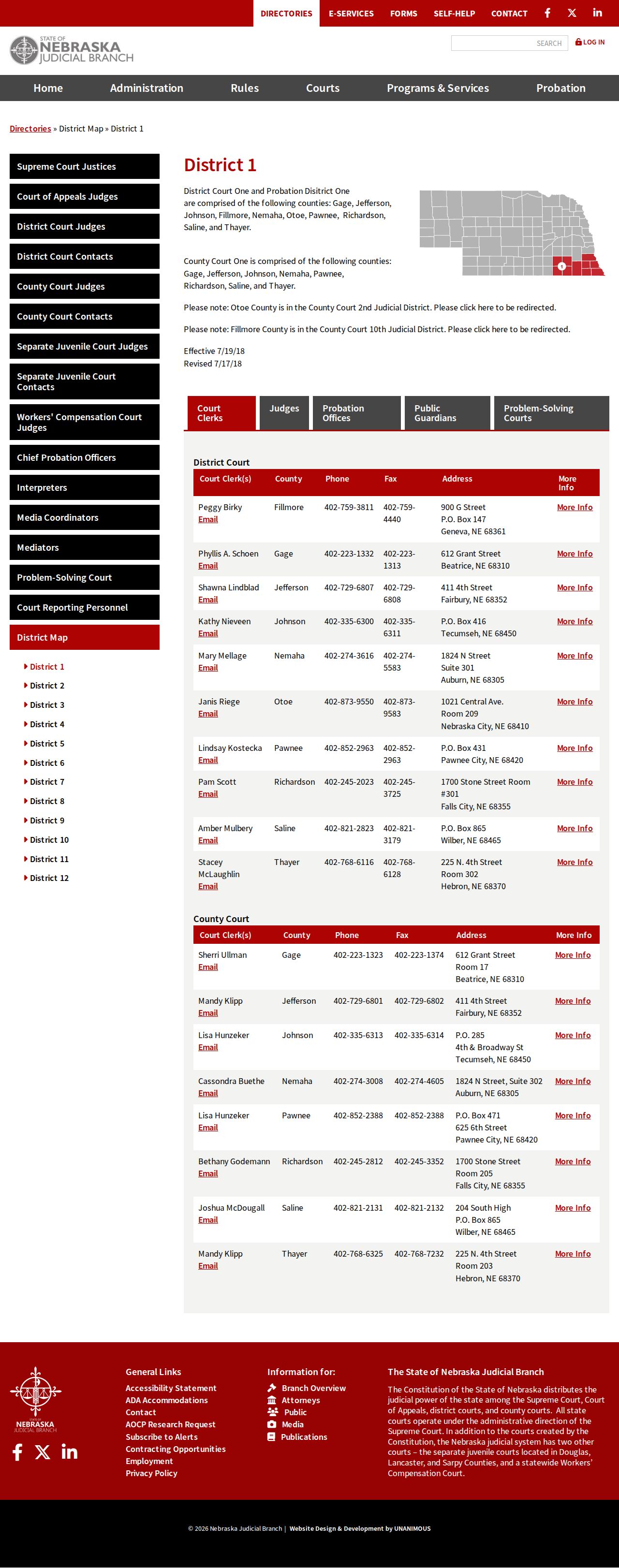 Thayer County court docket First Judicial District source