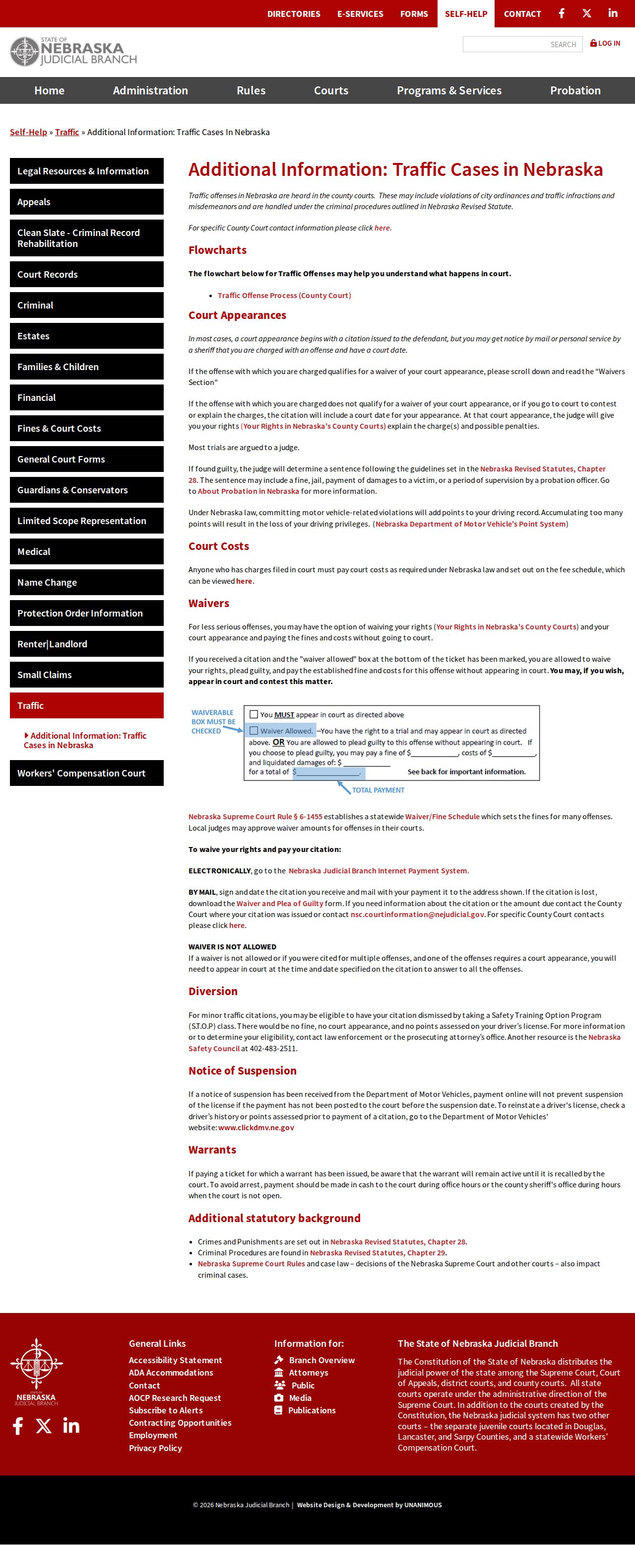 Thayer traffic court records official traffic case instructions